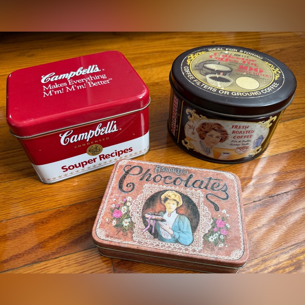 Vintage Tin Canister Set ( Mr. Coffee and Campbell’s )